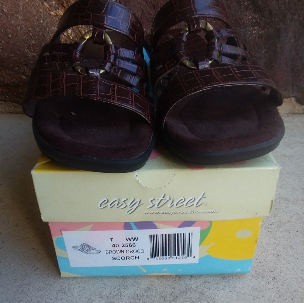 Easy Street  Brown Sandals